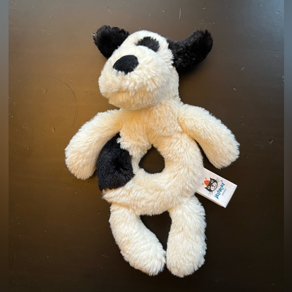 Jellycat bashful puppy plush baby rattle